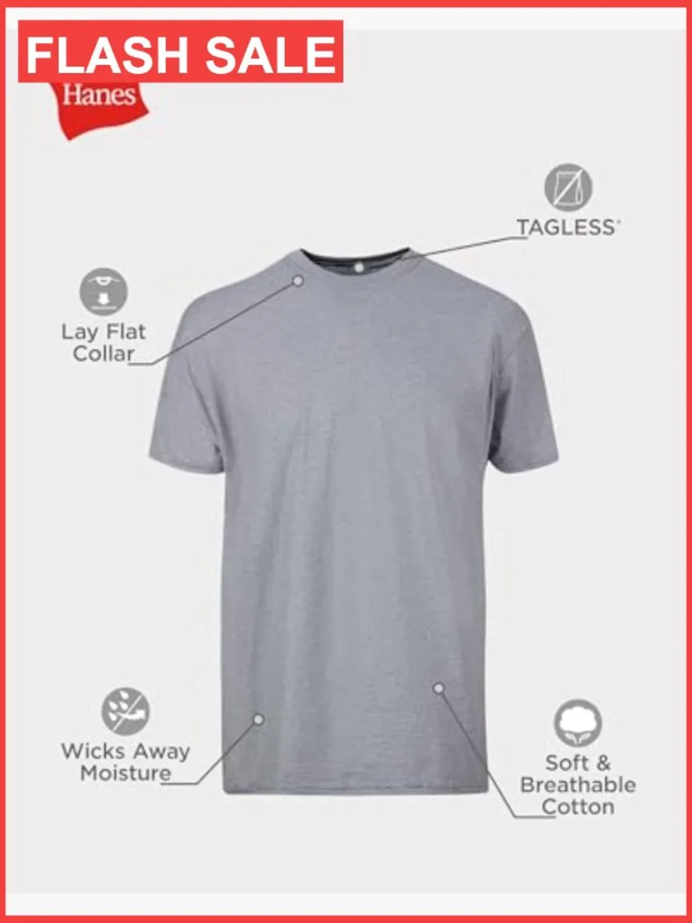 Men's Soft Cotton Undershirt Multipack Crew Neck Short Sleeve Stay-Tucked Tees